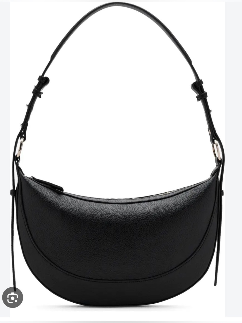 MNG Mango Black Shoulder Bag Gold Hardware Adjustable Strap Minimalist Y2K